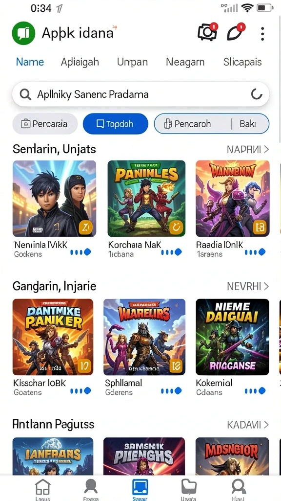 Layar unduh untuk menonton secara offline kapan saja.