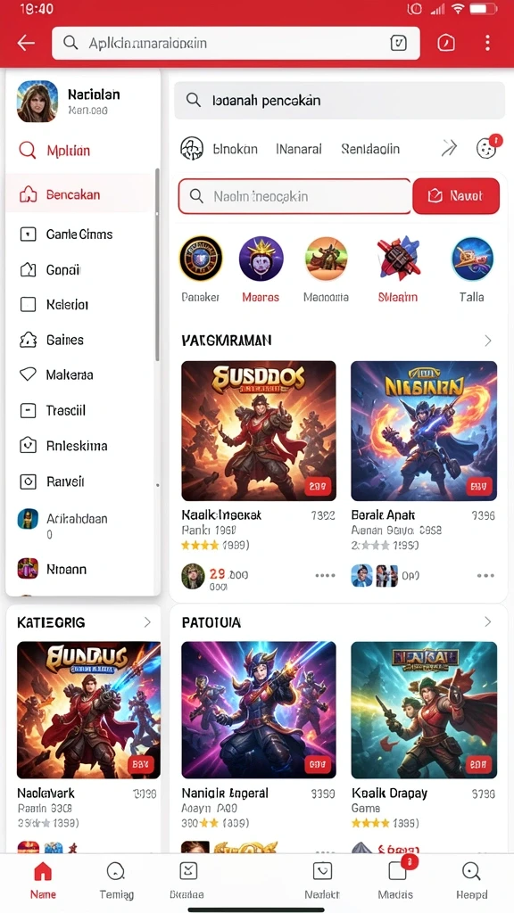 Berbagai pilihan permainan yang menarik.